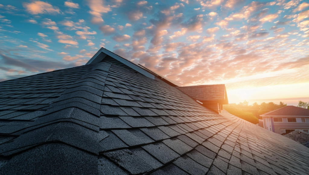 residential rooftop with shingles